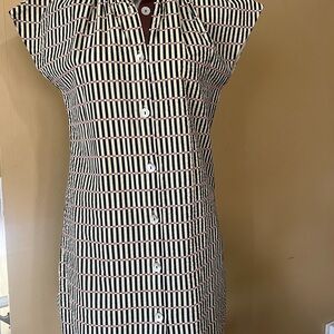 THML Black and White Striped Mini Dress